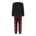 thumbnail image 4 of Pijamas para padres e hijos con estampado de letras, gorro navideño, camisetas de manga larga con cuello redondo y pantalones a cuadros, pelele para bebé, ropa familiar., 4 of 7