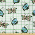 thumbnail image 2 of Ambesonne Butterfly Fabric by the Yard Microfiber, Pastel Winged Animals Art, 1 Yard, Blush and Pale Sky Blue, 2 of 2