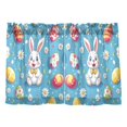 thumbnail image 7 of Yayeee Kitchen Curtains Tier Pair Light Filtering 27"x36" Rod Pocket Short Cafe Window Panel, Easter Bunny Pattern, 7 of 7