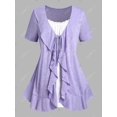thumbnail image 2 of Camiseta Talla Extra Volantes y Lazo Frontal Rosegal  Camisetas tallas grandes, 2 of 5