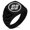 Black, variant on Stainless Steel Goto Samurai Crest Chevron Pattern Biker Style Polished Ring