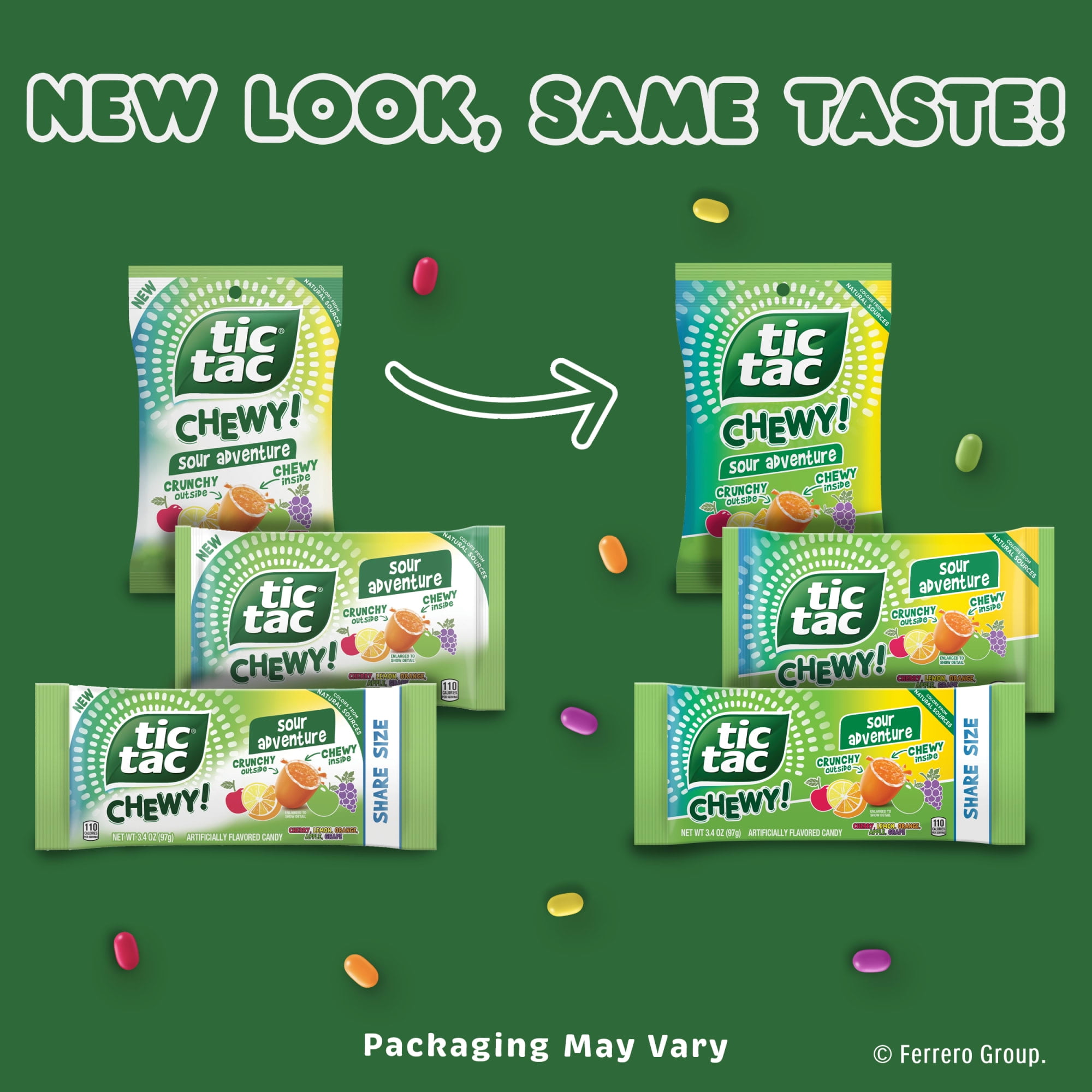 (4 pack) TIC TAC CHEWY! Sour Adventure, Sour Candy, Fruity Chewy Candy, 7 oz (Packaging May Vary)