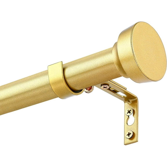 Rustic Curtain Rod, Industrial Curtain Rods, 30 to 168 Inches, Gold