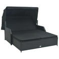 thumbnail image 1 of vidaXL 2-Person Sun Lounger with Canopy Poly Rattan Black, 1 of 5