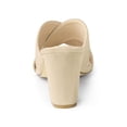 thumbnail image 2 of BLISSFUL STEP Sandales pour Femmes à Talons Blocs à Brides Croisées Mules Sandales à Enfiler Beige 7,5, 2 of 7