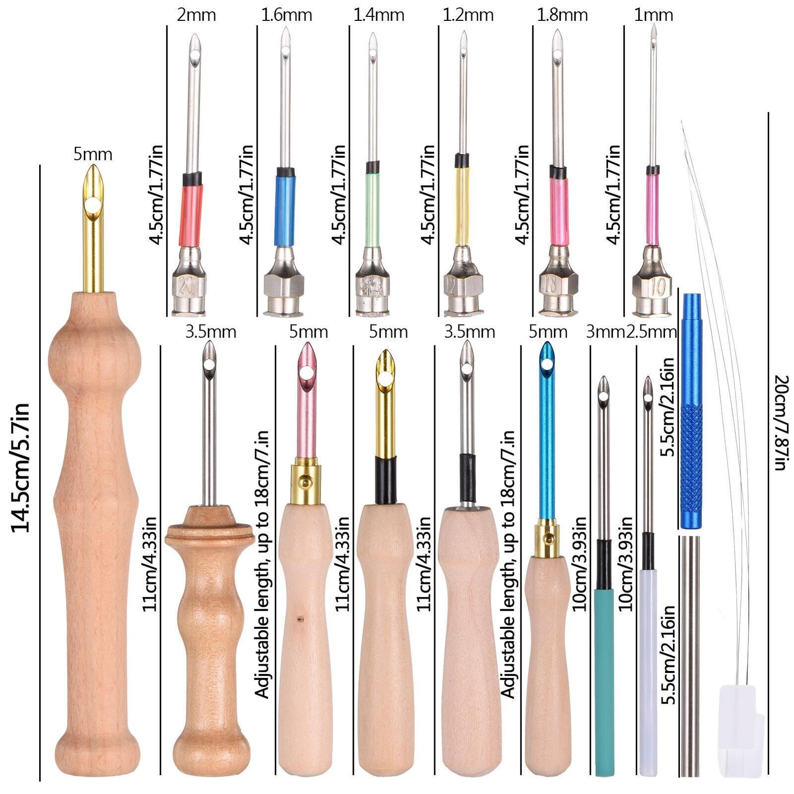 Craft with Ease Complete Embroidery Punch Needle Kit with Various Sizes