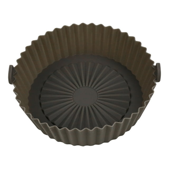 Toystoory Freidora de aire resistente al calor, olla de silicona con asa, revestimientos reutilizables, bandeja para microondas, verduras, pollo, cestas de Herramientas y accesorios para hornear gris Toystoory HA059581-01