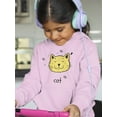 thumbnail image 2 of Cat Face Doodle Hoodie Juniors -Image by Shutterstock,  Small, 2 of 4