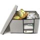 thumbnail image 2 of Caja de almacenamiento de tela con tapa, 2 asas y ventana transparente, caja de cubo de cesta de almacenamiento plegable lavable, 1 paquete Vhermosa CZBG-ST55-4, 2 of 5