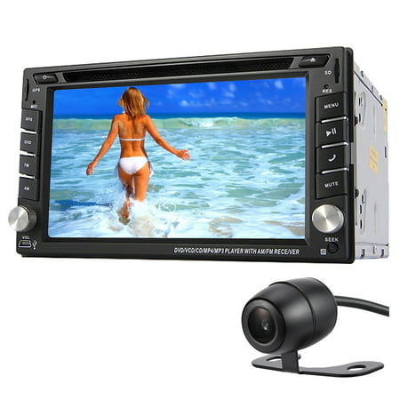 Double DIN In-Dash DVD/CD/AM/FM Car Stereo Receiver 2 Din Head Unit with GPS Navigation Bluetooth USB/Micro SD Card Slot 6.2