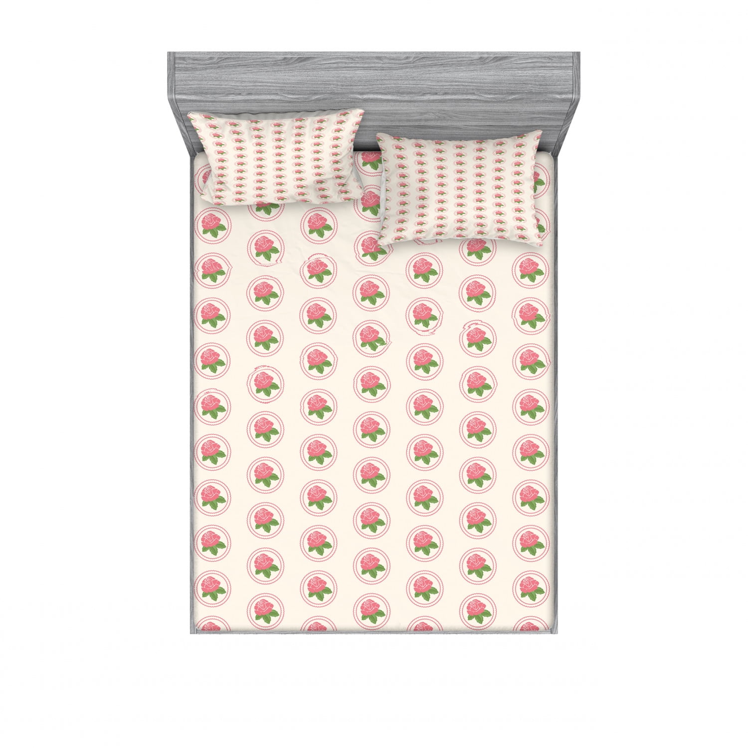 Floral Bedding Set with Sheet & Covers, Country Farmhouse Theme with