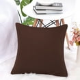 thumbnail image 2 of Unique Bargains Solid Decorative Throw Pillow Cover 18" x 18" Red Coffee Color, 2 of 8