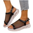 thumbnail image 6 of WRKEKC Sandals for Women Round Toe Open Toe Hollow Out Mesh Breathable One Buckle Summer Casual Shoes for Ladies, 6 of 6