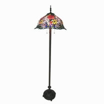 RADIANCE Goods Tiffany-Style 3 Light Roses Floor Lamp 20" Shade