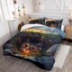 thumbnail image 2 of Gatos Funda Nórdica Tamaño Completo Fancy Floración Juego de Cama Sparkle Cat Leaf Bed, 2 of 6