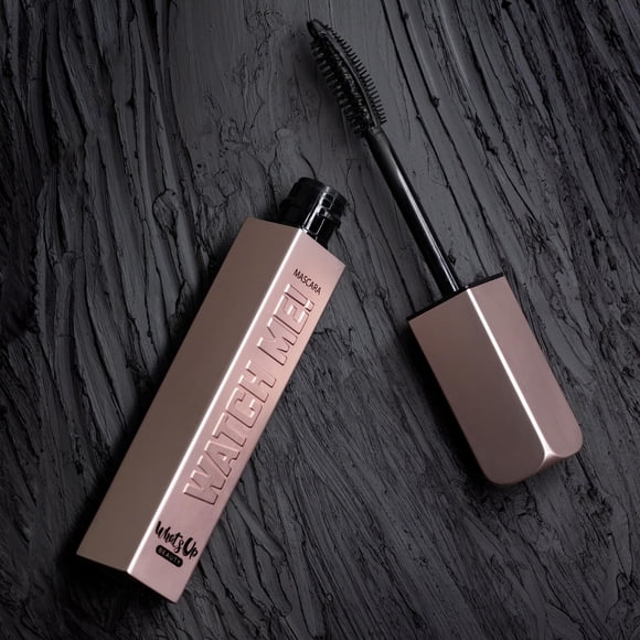 Whats Up Beauty - ¡Mírame! Máscara negra voluminizadora y alargadora con péptidos y vitamina B5. Maquillaje de ojos limpio fabricado en Italia, libre de crueldad animal