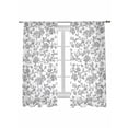 thumbnail image 2 of Sheer Curtains 72 Inches Long, Grey Flower Light Filtering Window Curtains for Living Room, Vintage Farmhouse Boho Leaf Spring Plant Rod Pocket Voile Sheer Curtain Drapes, 52"W x 72"L, 2 Panels, 2 of 8