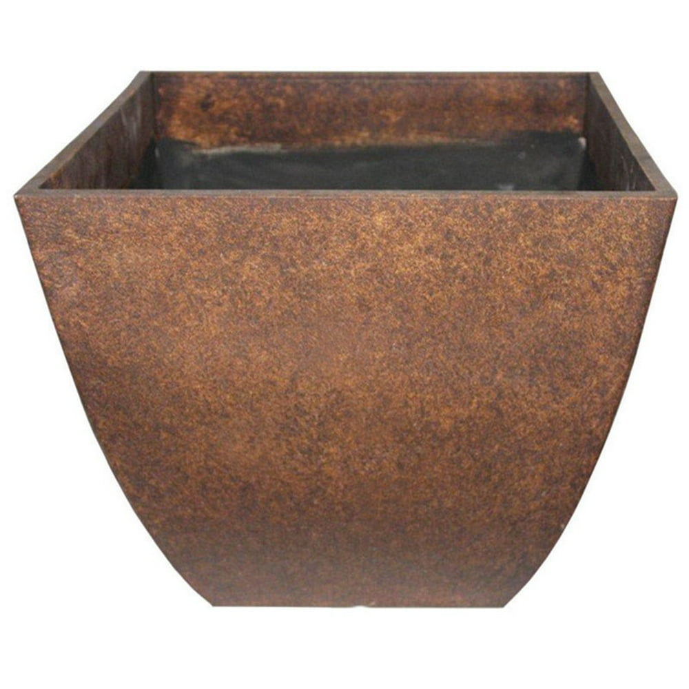 Southern Patio 16 in. W Resin Umber Planter Brown