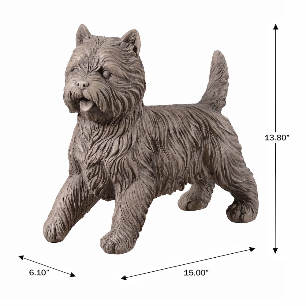 Hi-Line Gift Ltd. Cairn Terrier Garden Statue Gray Life Size Home Yard Decor