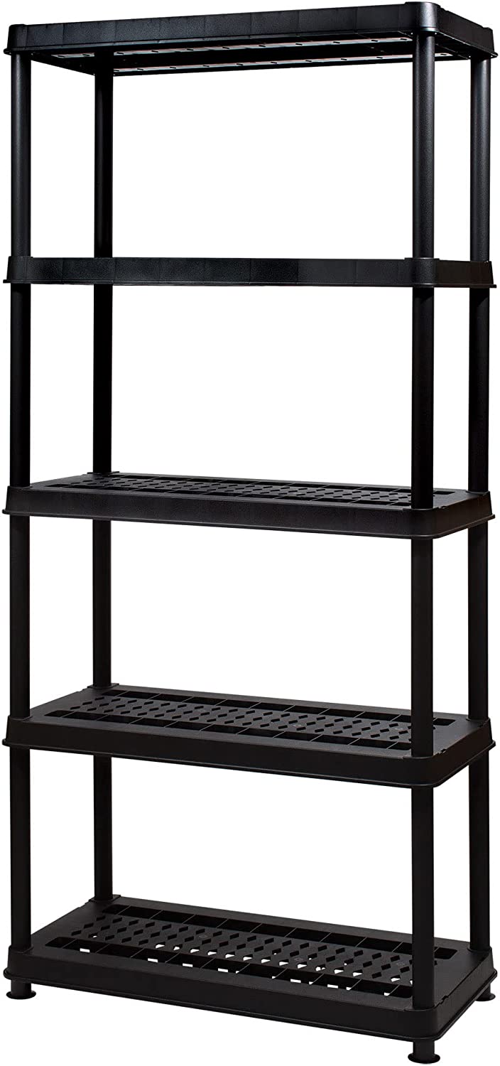 Greenmade Plastic 5 Tier Utility Storage Shelf Unit System for Garages