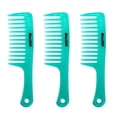 thumbnail image 1 of Tachiuwa 3 Pcs/Set Hairdressing Salon Anti-static handle wide Tooth Hair Comb Blue, 1 of 9