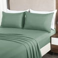 thumbnail image 3 of Chezmoi Collection Solid Sage Green 250TC 100% Cotton Twill Bed Sheet Set California King Size, 4-Piece Luxury Soft Breathable Deep Pocket Sheets and Pillowcases Set, 3 of 9