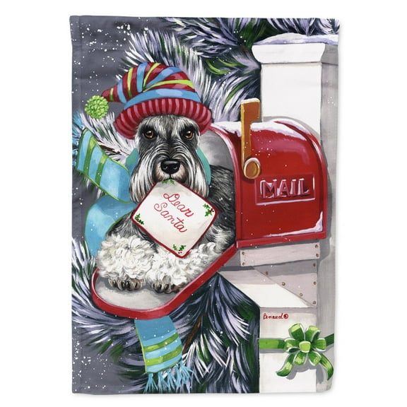 Schnauzer Christmas Letter to Santa Garden Flag