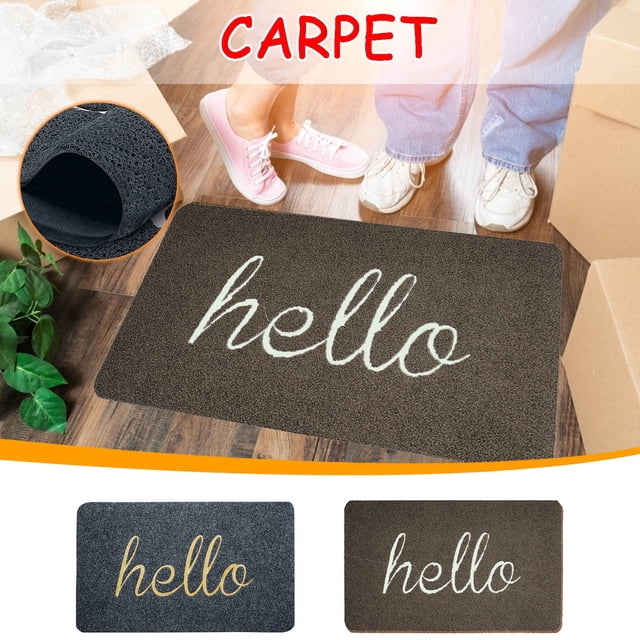 Easter Hello Doormat for Front Door - Indoor Outdoor Welcome Mat with Non-Slip Backing, Dirt Trapping & Fade Resistant, 30x17.5 Inch Low Profile Rug for Entryway, Patio, Garage
