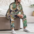 thumbnail image 7 of Sikiie Cactus Garden Mens Pajama Set, Soft Warm Long Sleeve Sleepwear, Cozy Button-Down Pjs for Men-Large, 7 of 7