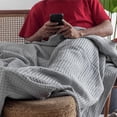 thumbnail image 3 of 100% Cotton  Throw Blanket, King, 106"X92" Waffle Throws For Home, Bedrooms, Outdoor Couch & Office Couch, Modern Room Decor Blankets, Lightweight, All Season Western Blanket (Scottish Grey), 3 of 10