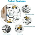 thumbnail image 5 of Kids Shower Curtain for Bathroom, Cartoon Excavator Shower Curtain Set with Hooks Construction Car Leaves Trees Waterproof Fabric Shower Curtains for Dorm RV Stall Hotel 36\u201dWx72\u201dL, 5 of 6