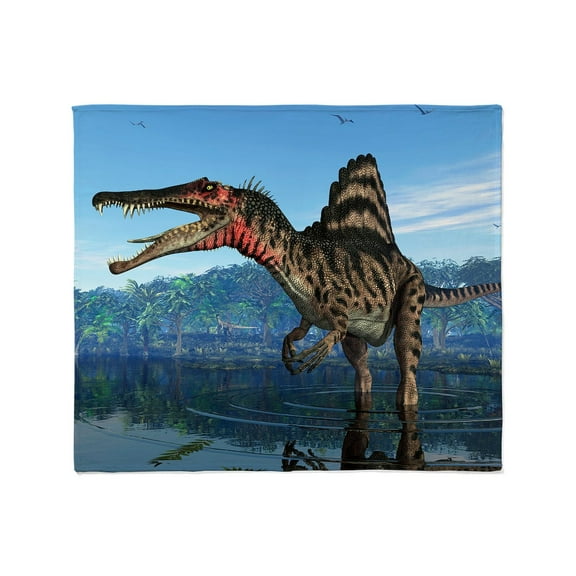 CafePress - Spinosaurus Dinosaur, Artwork Throw Blanket - Soft Fleece Throw Blanket, 50"x60" for All Ages
