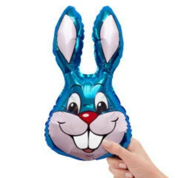16 inch Rabbit - Blue Mini Shape (Air-Fill Only) Foil Mylar Balloon - Party Supplies Decorations