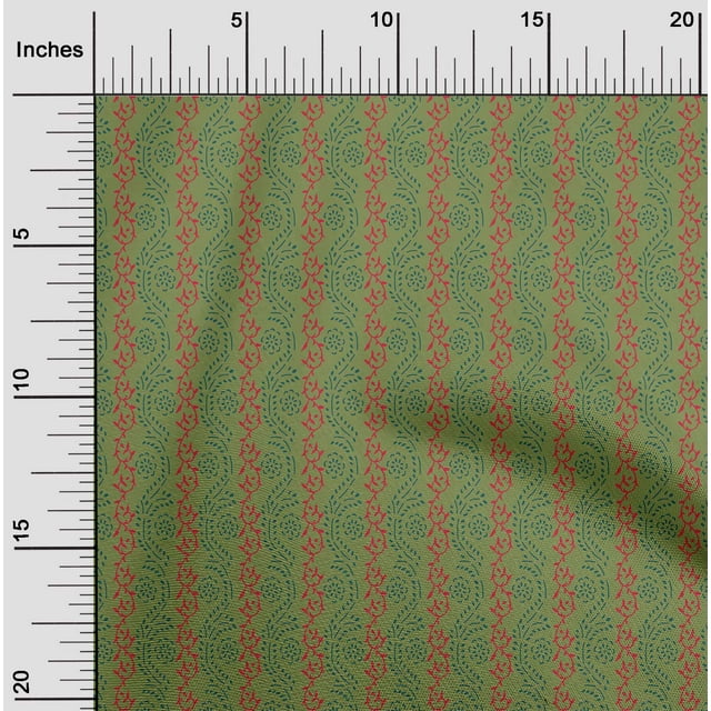 oneOone Polyester Lycra Fabric Leaves & Floral Block Decor Fabric Printed BTY 56 Inch Wide