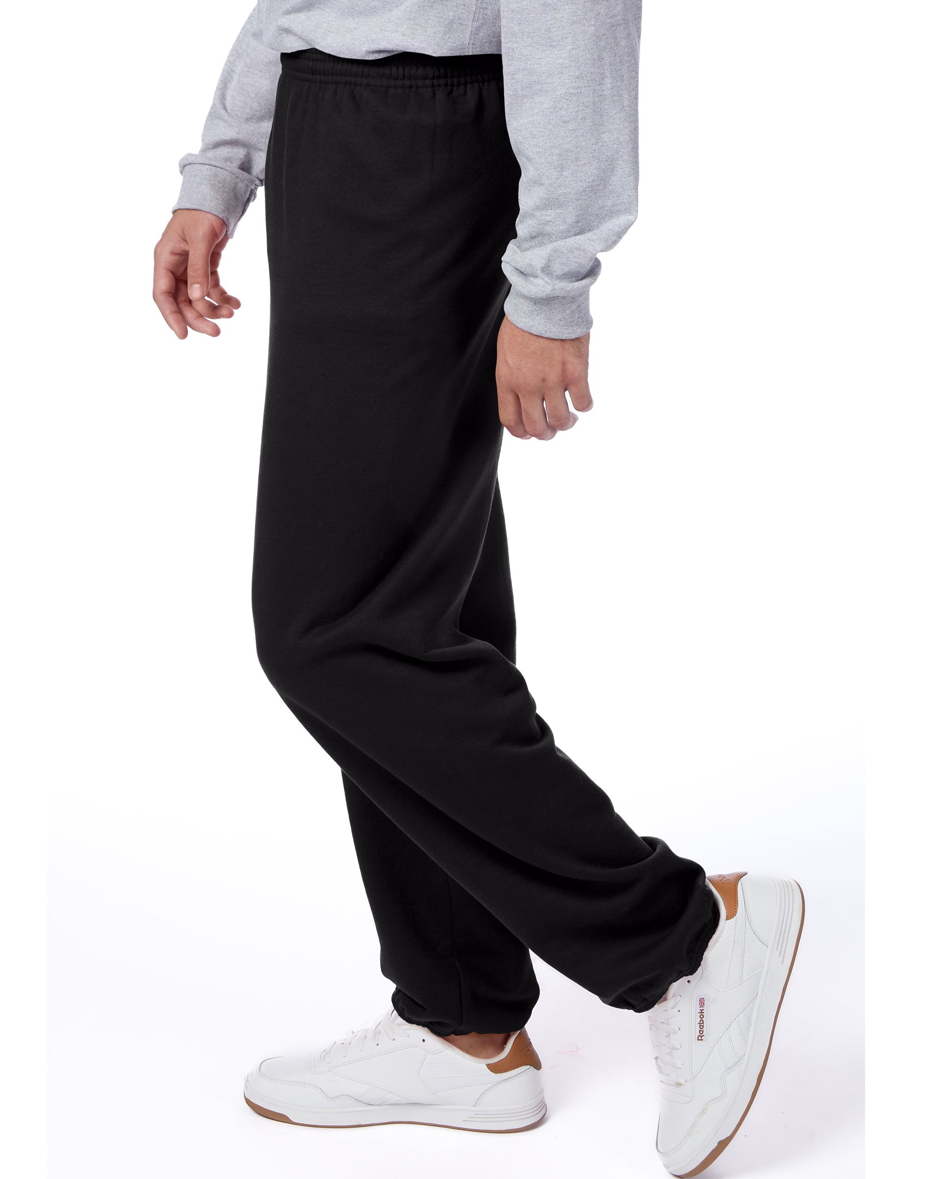 Мужские брюки Hanes and Big EcoSmart Fleece Sweatpants, 32" Inseam, Sizes S-3XL, цвет: Чёрный — фото 2