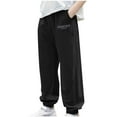 thumbnail image 2 of Juslio Boys Pants Summer Ice Silk Loose Thin Elastic Summer Thin Sports Mosquito Proof Black, 2 of 3