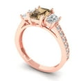 thumbnail image 2 of Clara Pucci 14K Rose Gold 1.88ct Champagne Three-Stone Ring for Women, 2 of 8