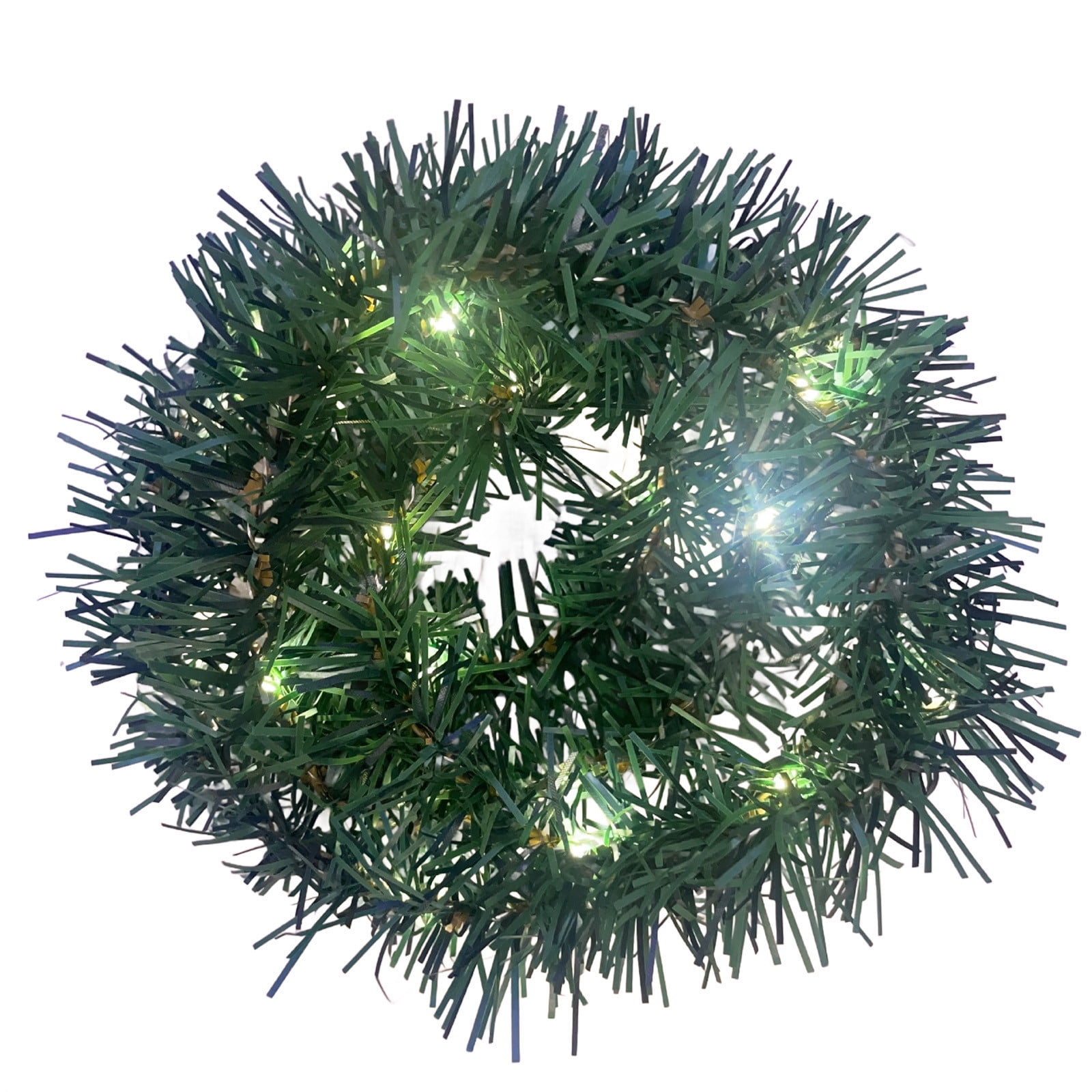 SLYNSHome Christmas Garland Decoration with LED Lights - 9.84 ft - 30 Lights - Battery-powered - Xmas Hanging Green Vines for Home Trees Party (9.84 ft)