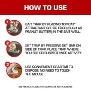Tomcat Press N Set Mouse Trap, Plastic, Spring-Loaded Mouse Killer with Grab-Tab, 2 Traps