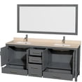 thumbnail image 2 of Wyndham WCS141480DGYIVUNSM70 80" Vanity in Gray + Ivory Marble and Square Sink, 2 of 7