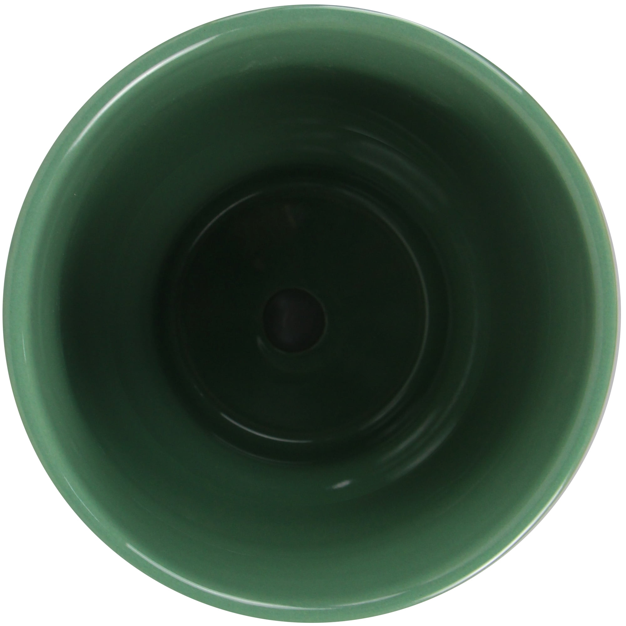 Mainstays Small 6in Round Petra Green Ceramic Planter