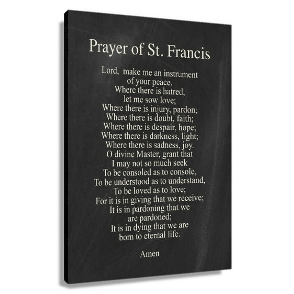 Black And White Wall Art Prayer Of St. Francis Of Assisi Quotes Wall Art Prints Poster Canvas Decorations Unframed 12x18 in