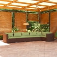 thumbnail image 1 of vidaXL 6 Piece Garden Lounge Set with Cushions Poly Rattan Brown, 1 of 4