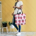 thumbnail image 4 of FORMRS Womens Canvas Tote Bag with Zipper Inner Pocket Shoulder Handbag, Cartoon Strawberry, 4 of 7