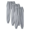 thumbnail image 2 of Mens Joggers Sweatpants 3-Pack Solid Color Casual Sports Drawstring Pants Gray, 2 of 3