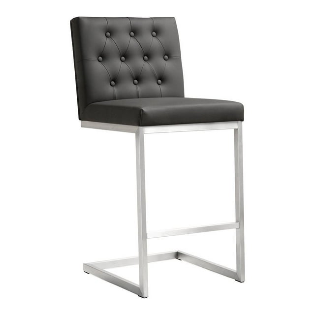 Tov Furniture Tabouret de Comptoir en Acier Inoxydable Helsinki (Lot de 2), Gris
