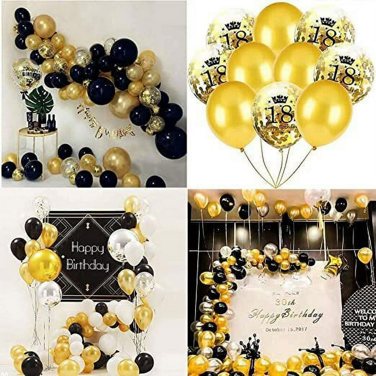 30th Birthday Balloons Gold And Black Party Decorations For, 40% OFF