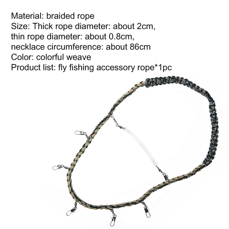 Mairbeon Braided Fishing Lanyard Ergonomic Design Colorful Fly Necklace  Fishing Rope Tools Holder for Outdoor