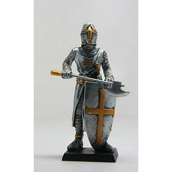 PTC 4 Inch Medieval Knight with Axe and Shield Resin Statue Figurine