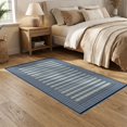 thumbnail image 2 of ODIKA Layering Vintage Striped Gingham Border Farmhouse Felpudo Front for Guest Room, Lounge, Apartment, Non-Slip Low Profile, 2 of 7